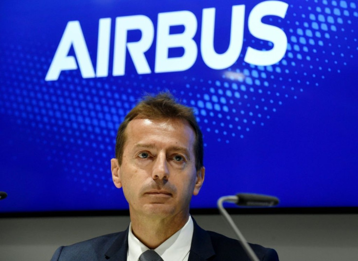 Airbus Chief Executive Officer Guillaume Faury, pictured in June 2019, warned that "no one would win in a trade war, not the global aeronautic industry nor the American or European economies."