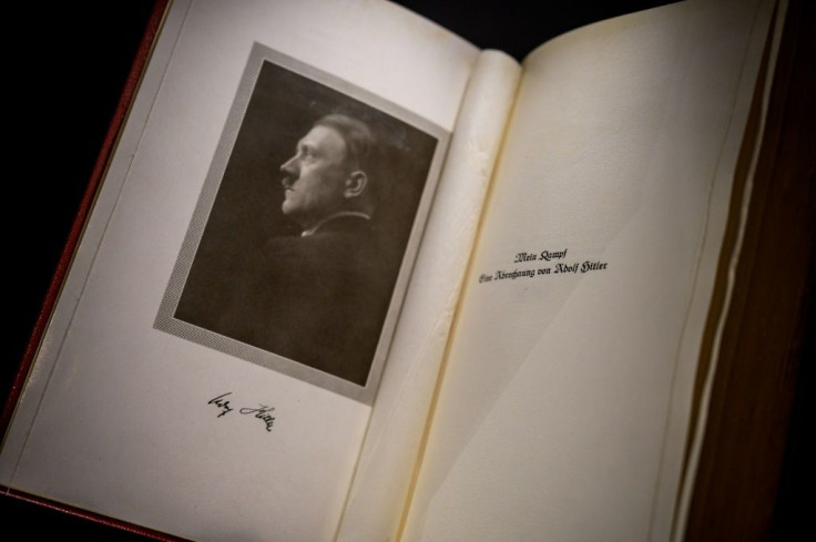 Hitler's 'Mein Kampf', an autographed first edition, and Anne Frank's 'The Diary of a Young Girl' are displayed in separate parts of the show