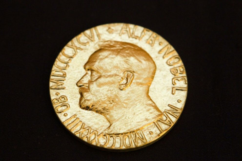 The front of the Nobel Peace Prize medal awarded to Chinese dissident Liu Xiabo in 2010. A Norwegian politician has nominated "the people of Hong Kong" for this year's prize