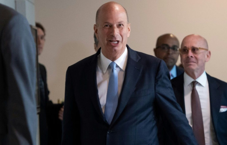 US Ambassador Gordon Sondland (C) arrives at the US Capitol to testify in the impeachment investigation of President Donald Trump