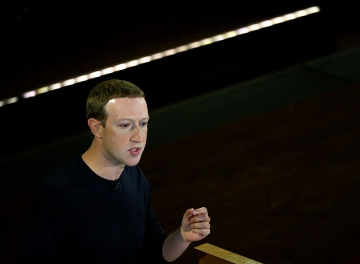 Facebook founder Mark Zuckerberg speaks at Georgetown University in a 'Conversation on Free Expression" in Washington, DC on October 17, 2019