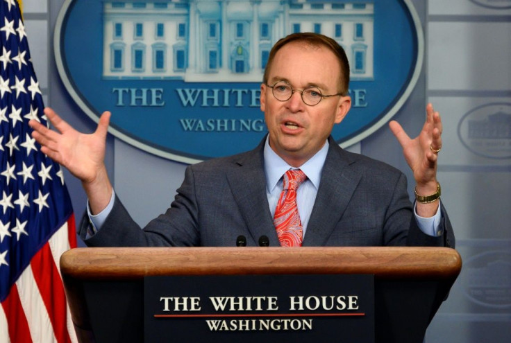 White House acting Chief of Staff Mick Mulvaney briefs reporters at the White House