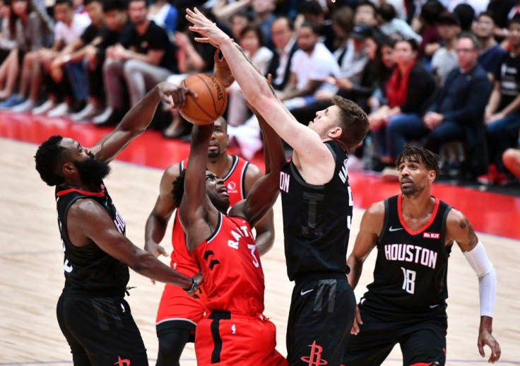 The Houston Rockets (in black) were in Japan when the row erupted