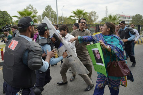 Journalists and police clash during a rally to mark World Press Freedom Day in Islamabad last year