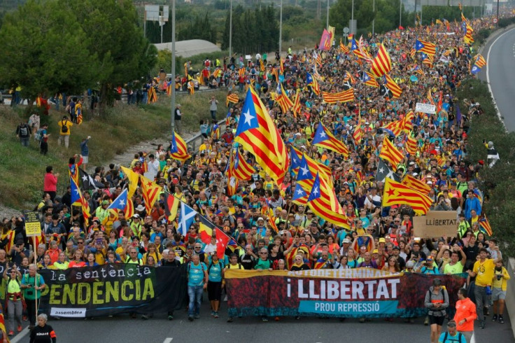 Many thousands of people are on their way to Barcelona where they are expected to join another mass demonstration on Friday, which is likely to be the biggest yet