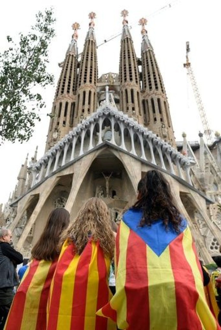 The Sagrada Familia basilica was forced to close its doors after protesters rallied in front of it, blocking visitors