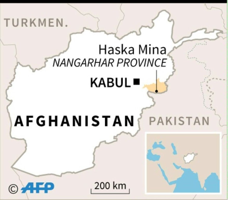 Map of Afghanistan locating attack on a mosque in Haska Mena district, Nangarhar province.