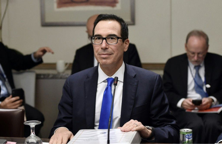 US Treasury Secretary Steven Mnuchin attends a meeting of the finance ministers and central bank governors of the G7 nations during the IMF and World Bank Fall Meetings on October 17, 2019 in Washington