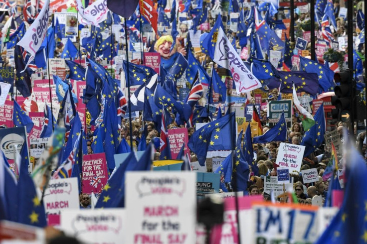 Protesters cheered when news came through that MPs had voted to delay their decision on whether to accept the EU-UK divorce deal