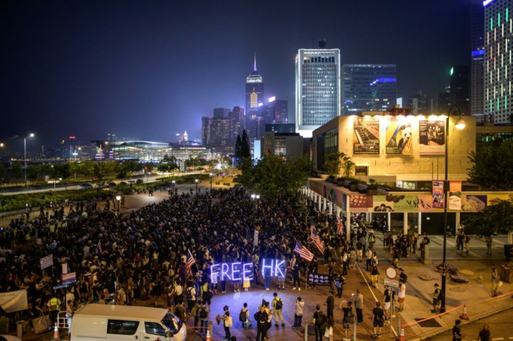 A prayer rally in support of Hong Kong pro-democracy protesters, on the eve of a march planned for Sunday October 20, 2019 despite lack of permission from police