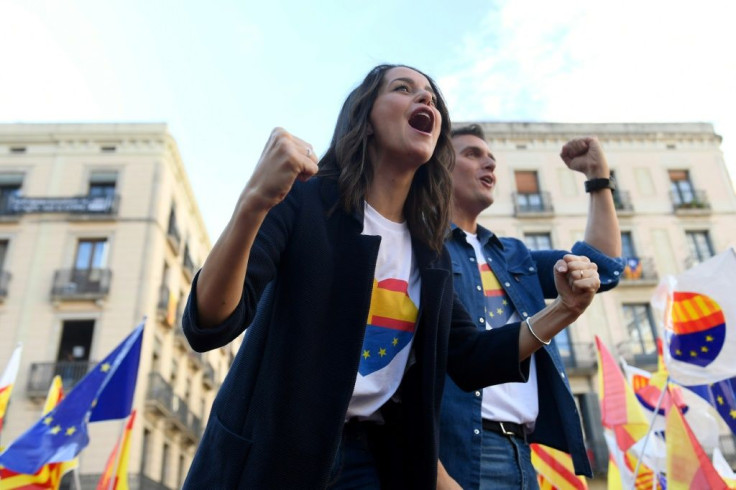 The centre-right Spanish party Ciudadanos rallied in Barcelona against Catalan separatism
