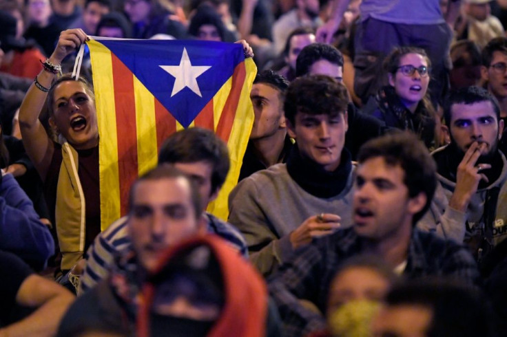 Most pro-independence Catalans demonstrated peacefully late Friday after a court ruling against their leaders sparked five days of unrest
