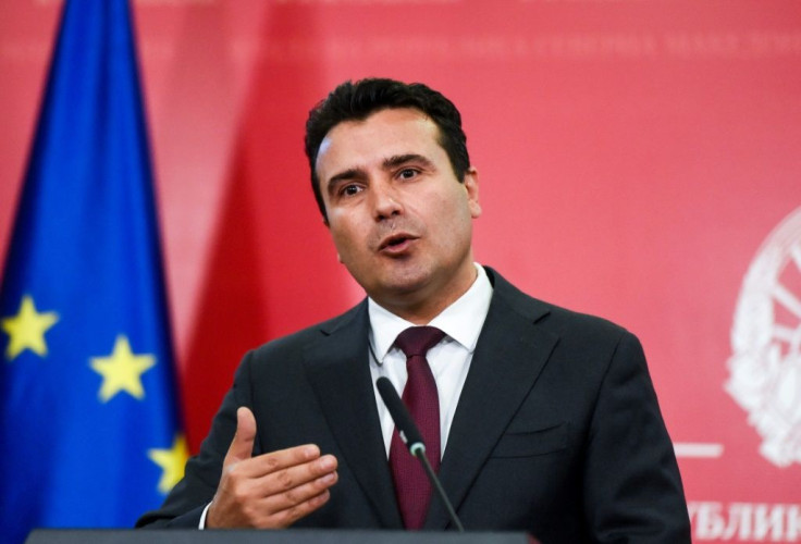 Macedonian Prime Minister Zoran Zaev gives a press conference in Skopje on October 19, 2019.North Macedonia's prime minister on Saturday called for early elections after the European Union failed to open membership talks for his Balkan state, which had be