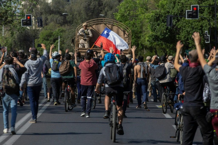 The clashes in Chile were sparked by anger over price hikes and social inequality