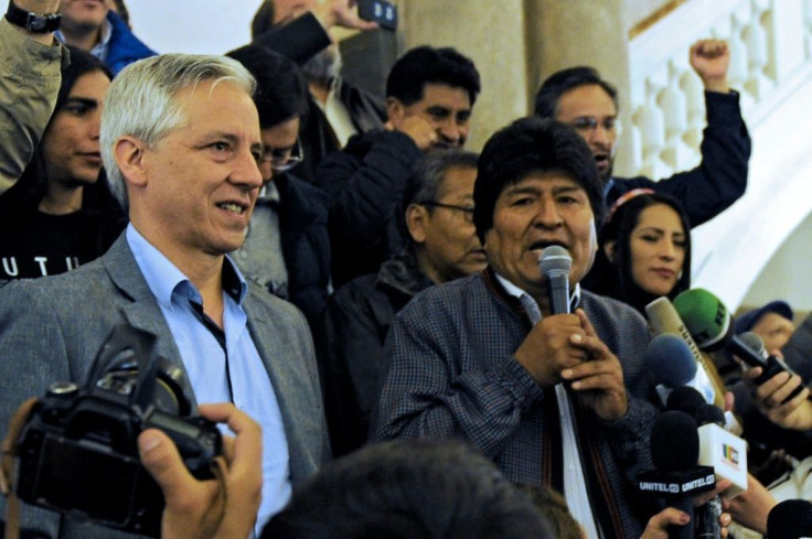 Evo Morales welcomed his first-round win in the Bolivian presidential election, telling cheering crowds 'we have won again, really, it is something historical, unforgettable'