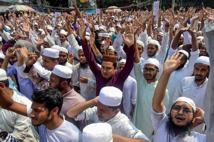Protesters took to the streets of Dhaka angry at police who fired on a crowd on Sunday leaving four dead