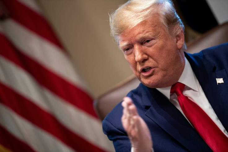 US President Donald Trump speaks during a cabinet meeting about the US-China trade deal