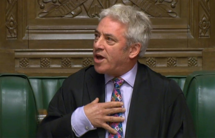 UK Parliament Speaker John Bercow makes his statement blocking a vote on the new Brexit divorce bill on Monday