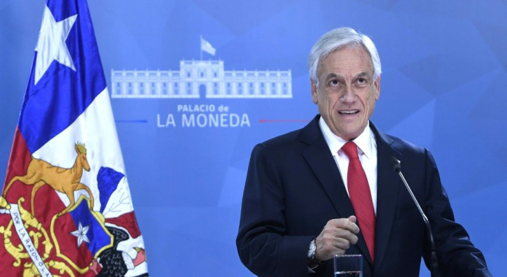 Chilean President Sebastian Pinera addresses the nation from Santiago, on October 22