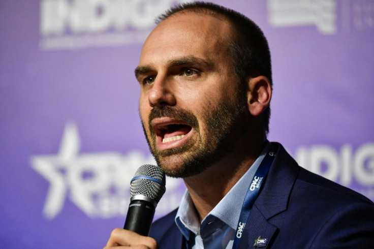 Eduardo Bolsonaro, son of Brazilian President Jair Bolsonaro, says he is not in the running to become ambassador to the US