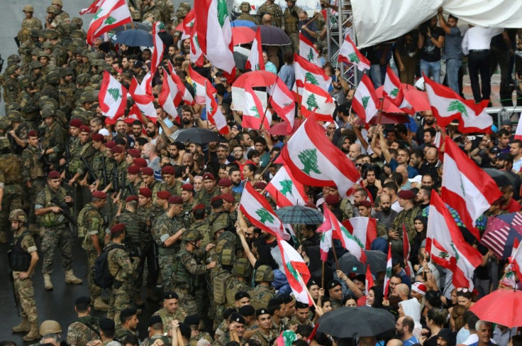 Protesters faced off with soldiers in the northern outskirts of Beirut