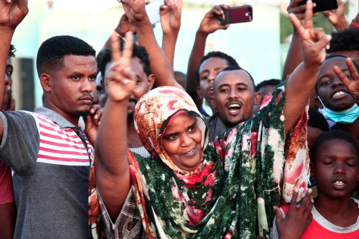 Sudanese demonstrators demand the dissolution of former ruler Omar al-Bashir's party