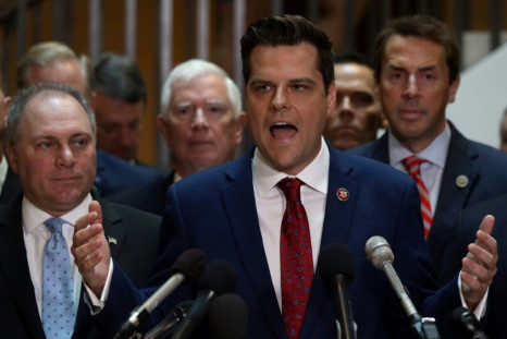 US Representative Matt Gaetz led two dozen fellow Republicans into a secure meeting area where the latest witness in the Donald Trump impeachment investigation was to be deposed by lawmakers, a move that violated US House rules