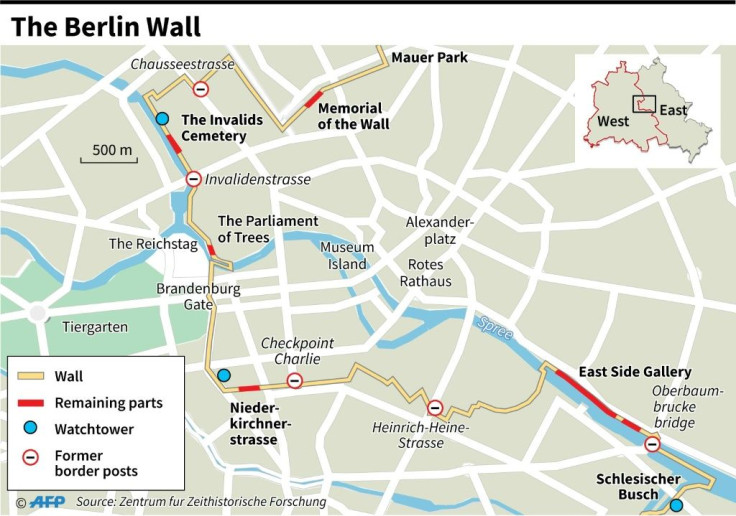 The Berlin wall and its remaining portions