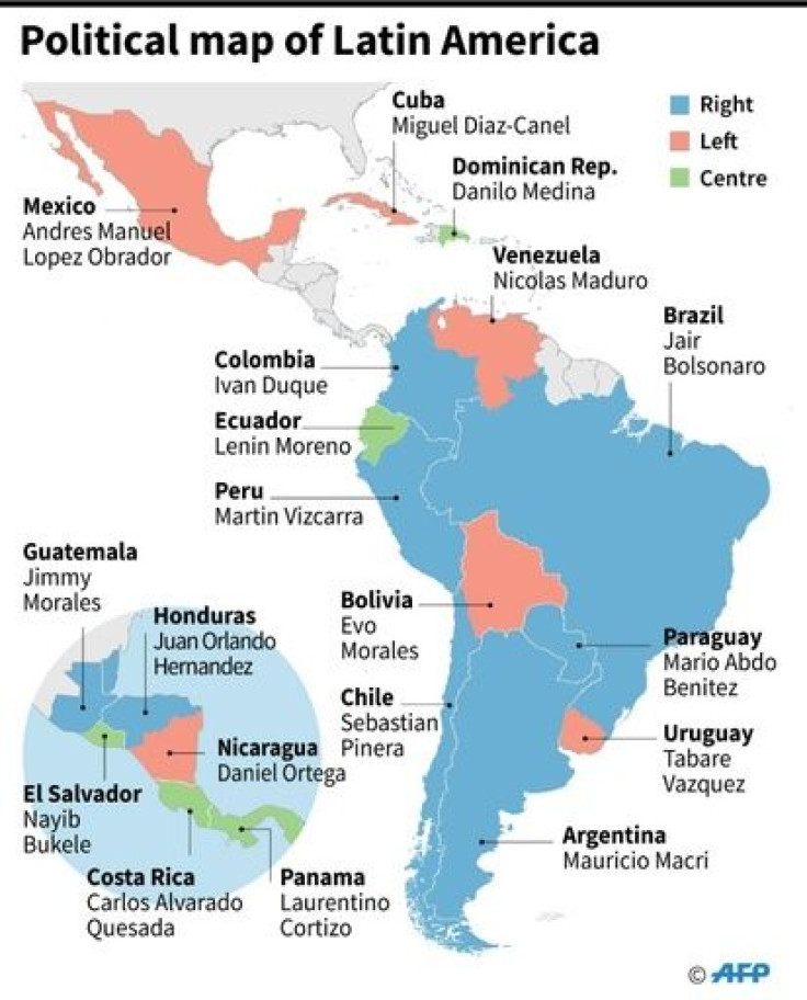 Political map of Latin America ahead of elections in Bolivia, Argentina and Uruguay