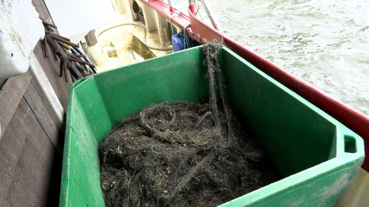 The submerged plastic of the ghost nets is gradually worn down by the sea's currents, releasing harmful microplastics into the ecosystem