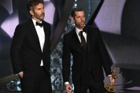 David Benioff and D.B. Weiss at the Emmys in Los Angeles in 2016