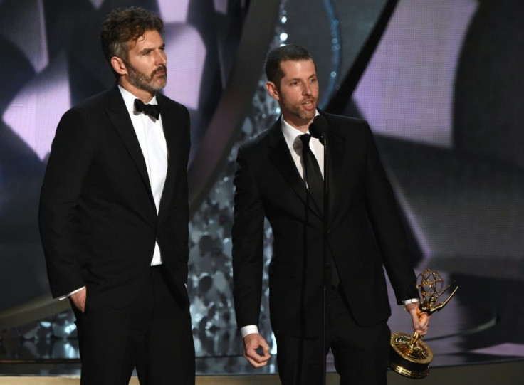 David Benioff and D.B. Weiss at the Emmys in Los Angeles in 2016