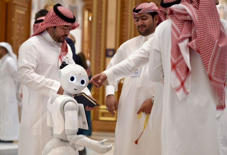 A bevvy of talking robots was on hand as the kingdom seeks to project its economic ambitions