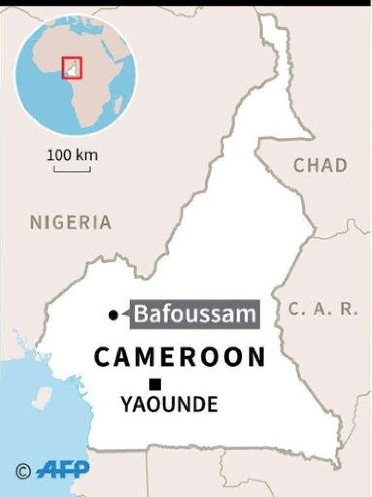 Map of Cameroon locating deadly landslide in the western city of Bafoussam