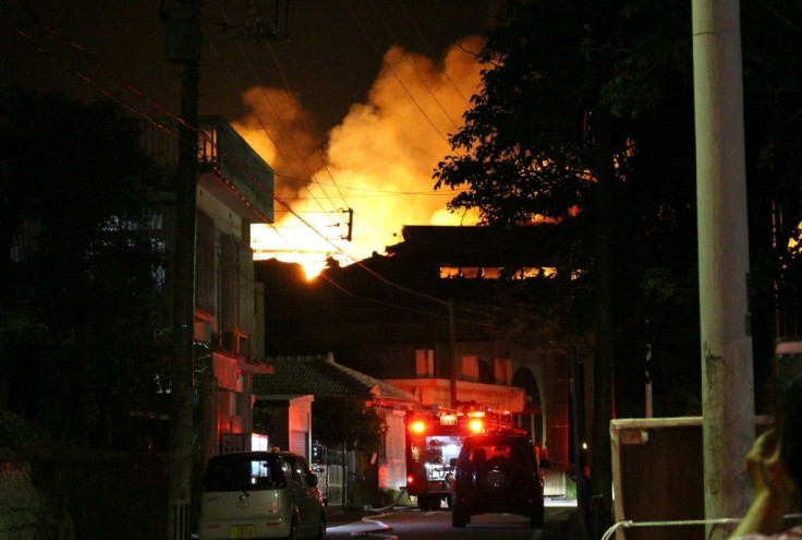 Large orange flames engulfed the castle in the early hours of Thursday morning