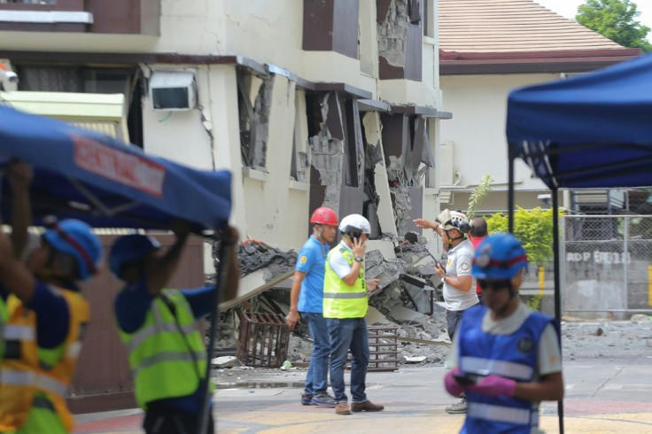 A condominium complex was damaged in the quake