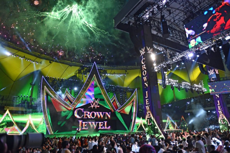 Fans cheer during the WWE show