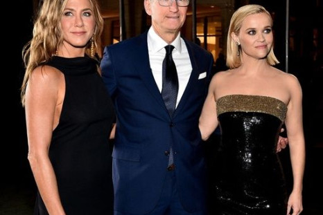Jennifer Aniston, Apple CEO Tim Cook and Reese Witherspoon attend Apple TV+'s "The Morning Show" world premiere