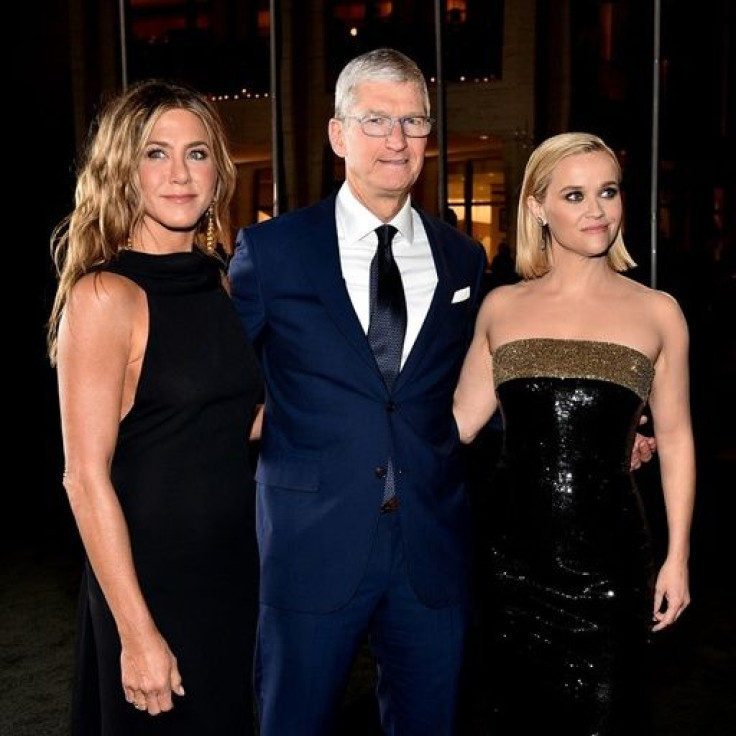 Jennifer Aniston, Apple CEO Tim Cook and Reese Witherspoon attend Apple TV+'s "The Morning Show" world premiere