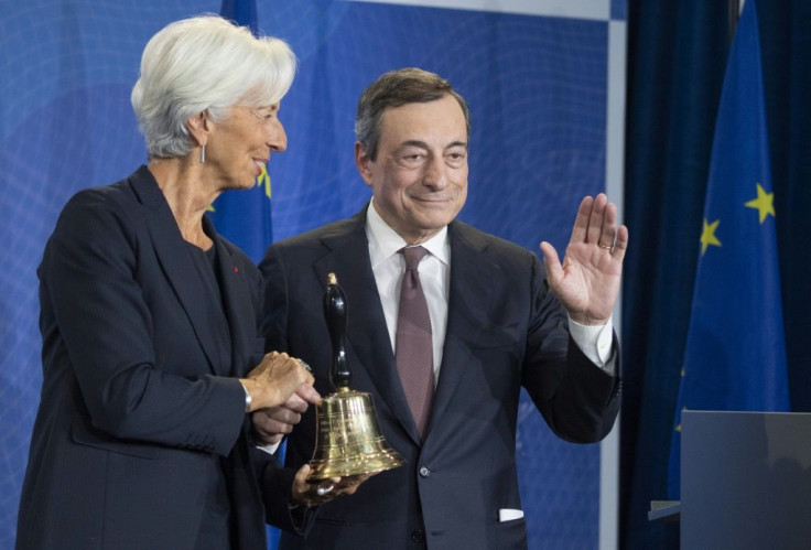 Mario Draghi, the outgoing President of the European Central Bank (ECB) presented a bell to his successor Christine Lagarde at a handing over ceremony earlier this week