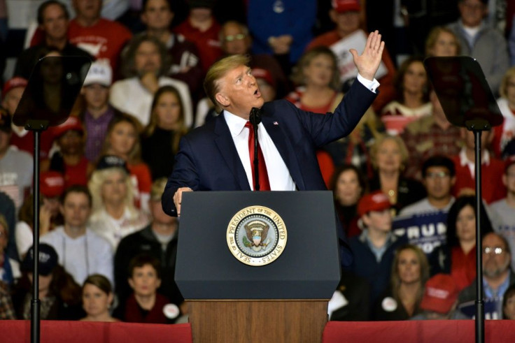 US President Donald Trump told supporters at a rally November 1, 2019 in Tupelo, Mississippi that Democratic leaders were "mentally violent"