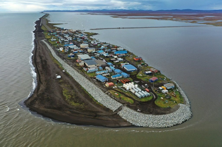 The village of Kivalina in Alaska, one of the coastal communities threatened by rising sea levels