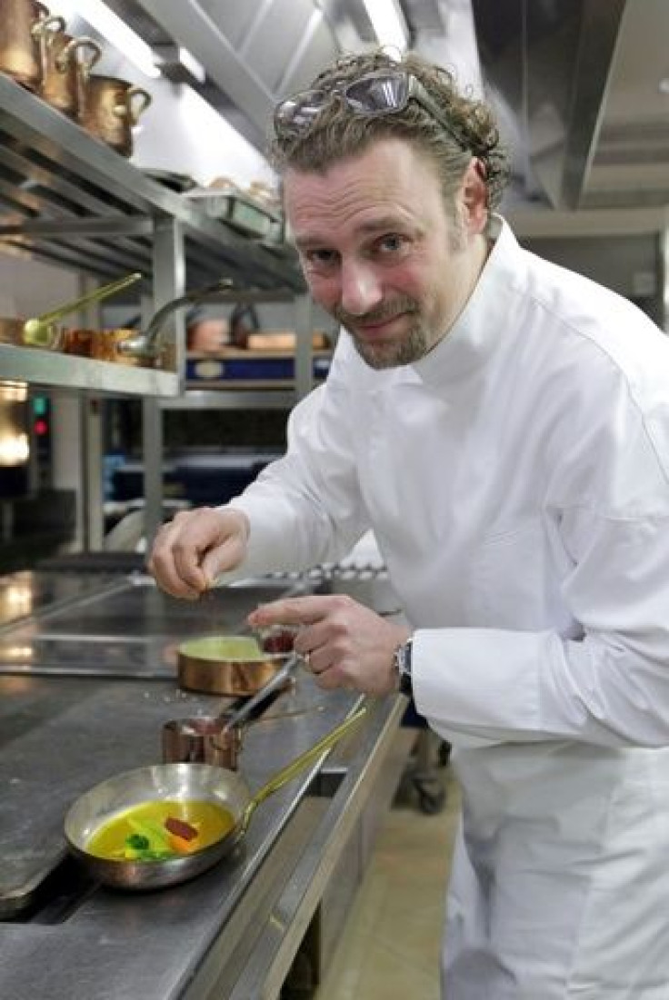 Arnaud Dockele in the kitchen of his La Vague d'Or restaurant in 2013