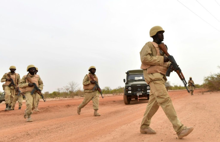 The country's security forces, pictured during training, have been unable to stem jihadist violence which has intensified throughout 2019 to become almost daily