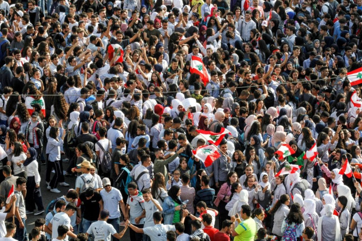 Students and schoolchildren have joined the mass protests in Lebanese cities demanding better public education and more job opportunities for school leavers