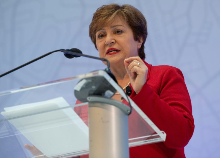 International Monetary Fund Managing Director Kristalina Georgieva warns that growing global debt leaves governments and households vulnerable to a rise in interest rates