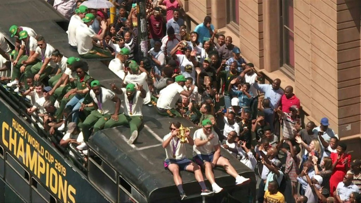 Victorious Springboks receive heroes' welcome in Pretoria