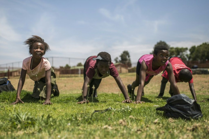 Female players from the Soweto Rugby Schools Academy train hard