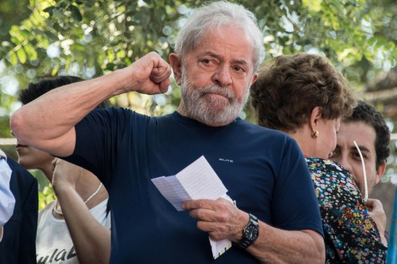 Brazil's former president Luiz Inacio Lula da Silva, seen in a file photo taken on April 07, 2018, is expected to be freed from prison following a ruling by the country's Supreme Court