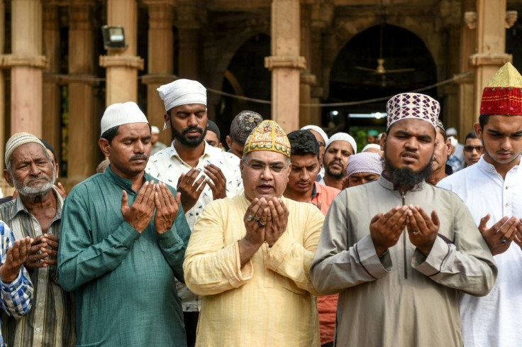 Muslims participate in a special prayer in Ahmedabad asking to maintain peace and harmony across India ahead of the Supreme Court ruling on the disputed religious site of Ayodhya